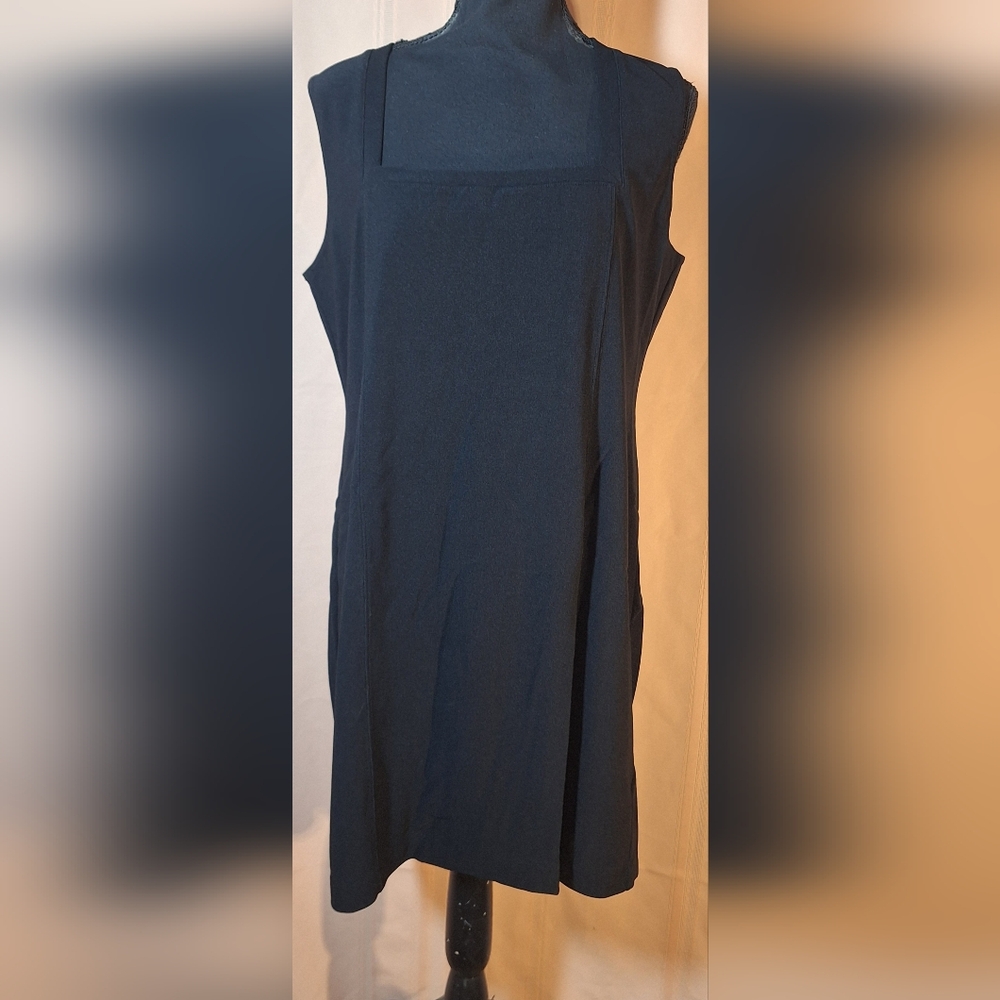 BOSTON PROPER Black Sleeveless Midi Dress